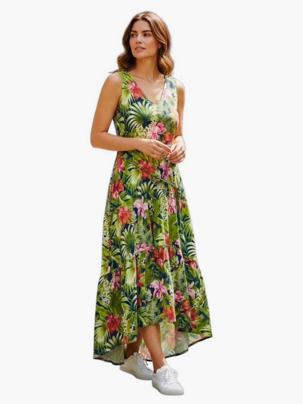 Tommy Bahama Paradise Perfect Midi Dress Maui Garden Navy Size Small